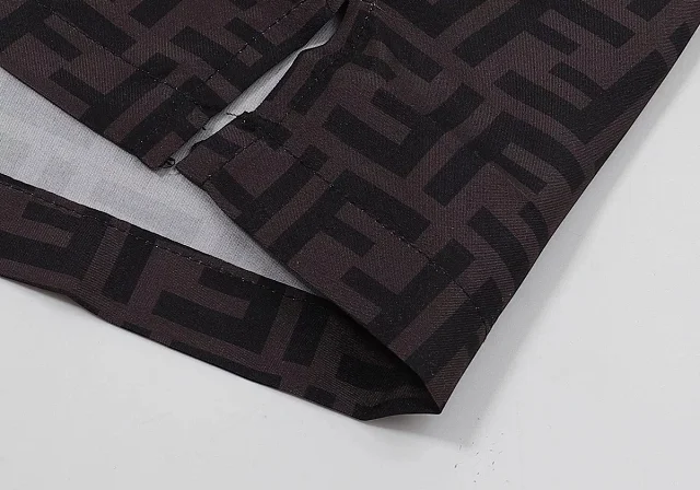 Fendi Shirts Short-Sleeve FF Monogram Camp-Collar Shirt product detail image 8
