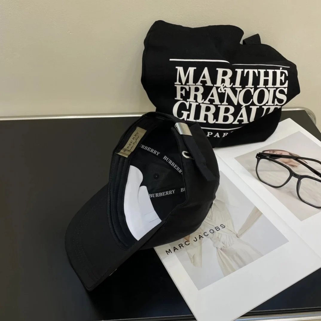 Burberry Logo Embroidery Baseball Cap Black - 4