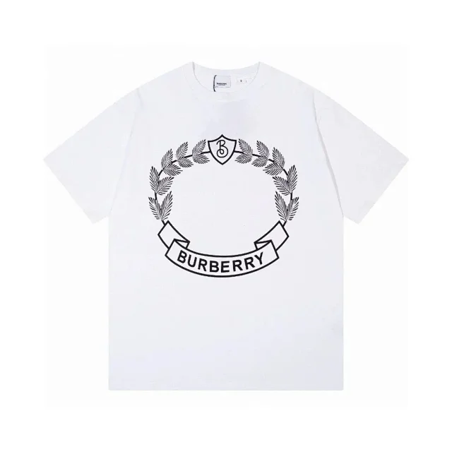 Burberry T-Shirts Short-Sleeve Check Panel T-Shirt with Equestrian Knight Graphic product detail image 15