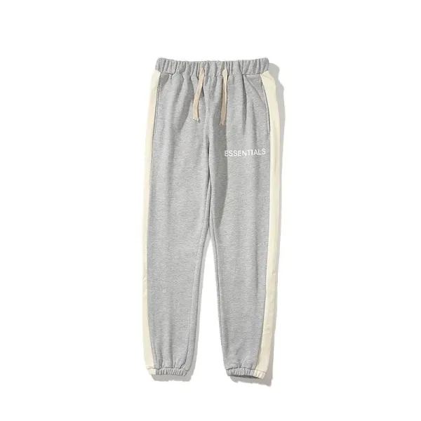 Essentials Track Pants Burgundy with Cream Side Stripes Sweatpants - 20