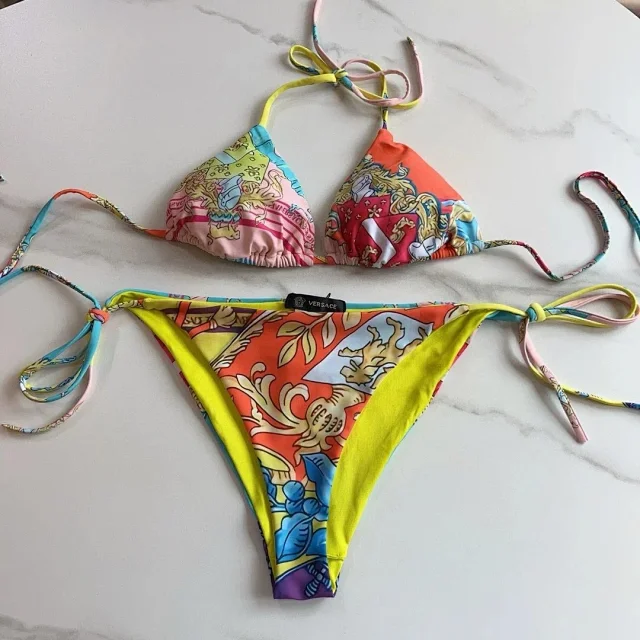 Versace Swimwear Triangle Tie-Side Bikini Set product detail image 14