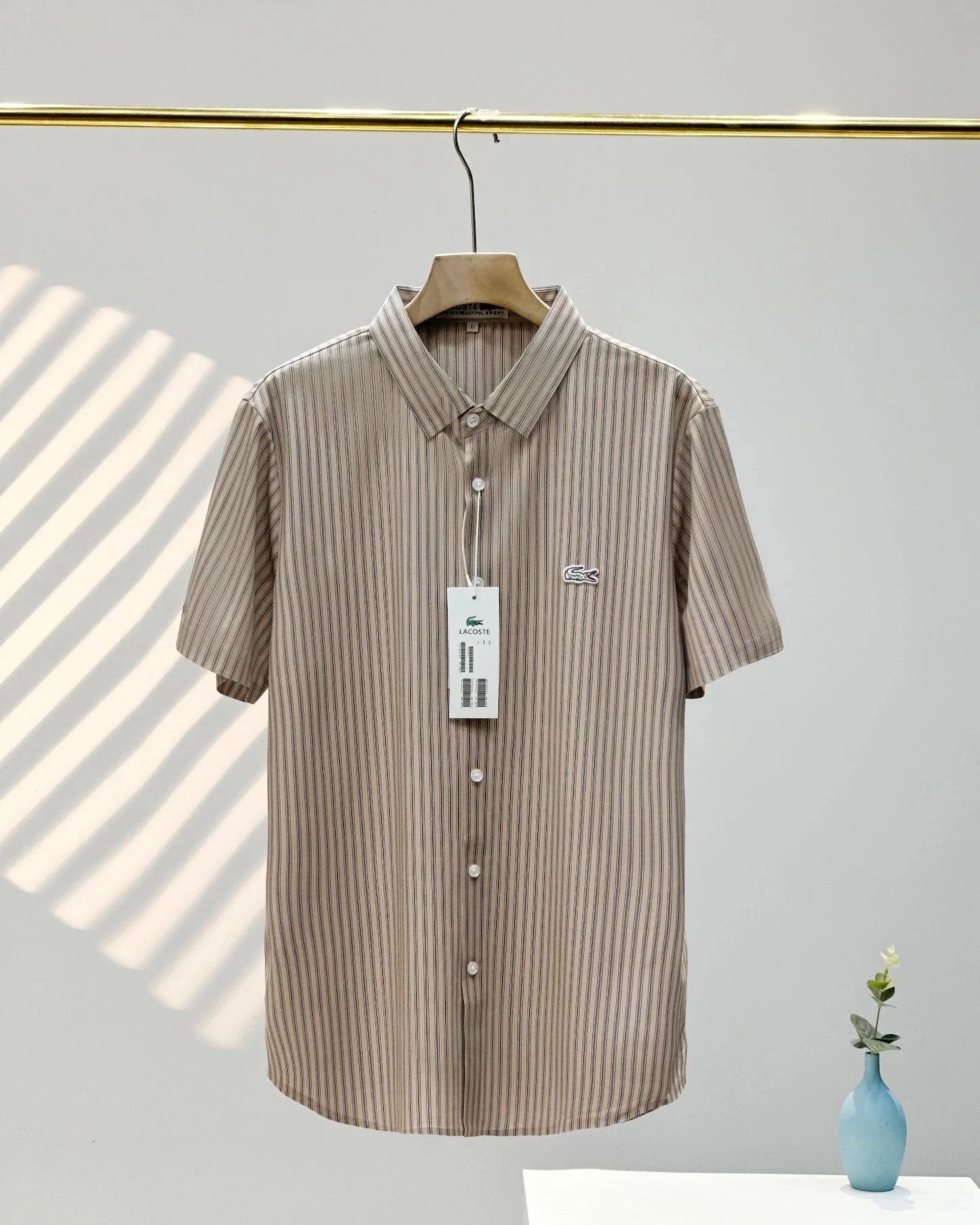 Lacoste Classic Plaid Shirt Navy Blue Shirt - 7