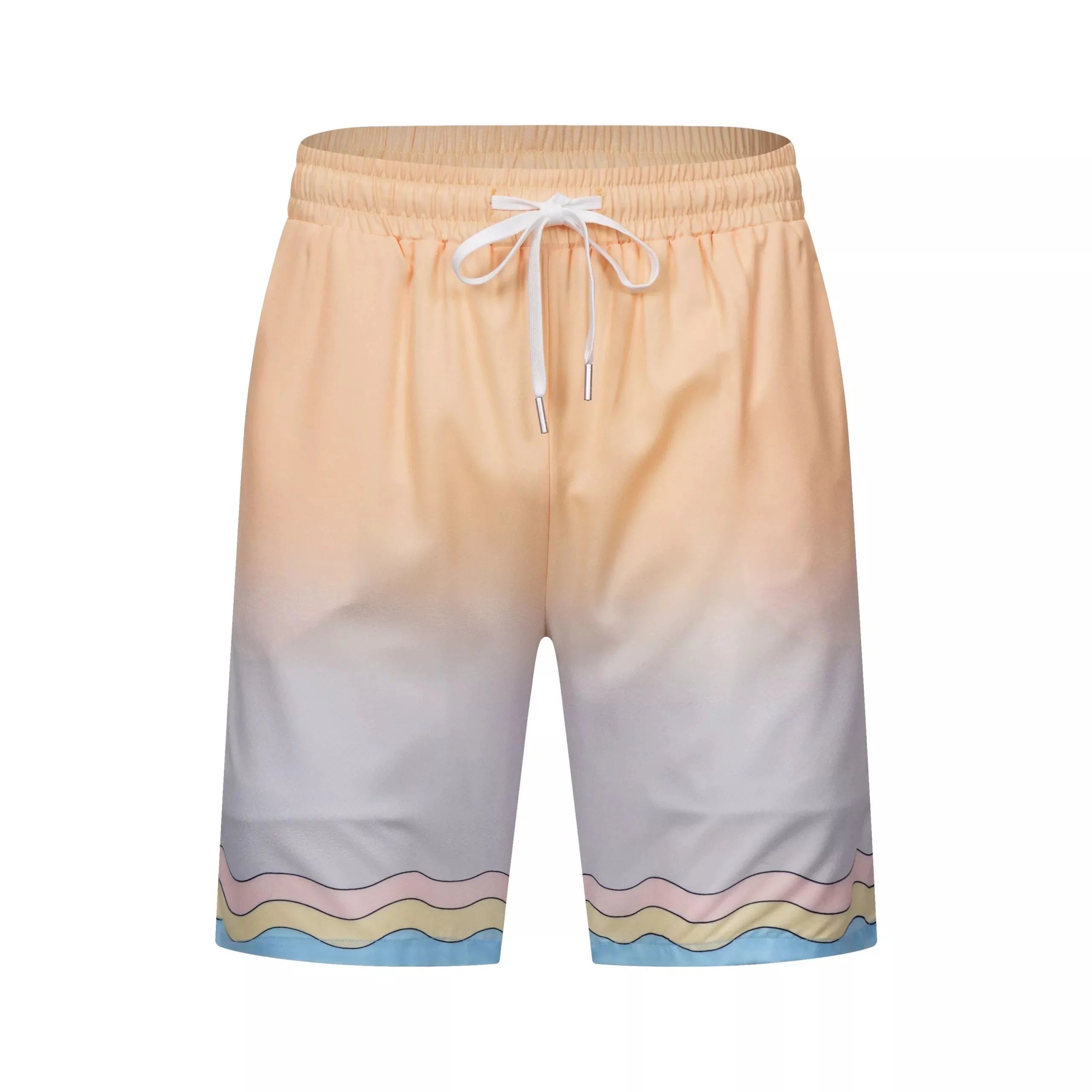 Design Grid Print Baseball Shorts White Pink Green - 44