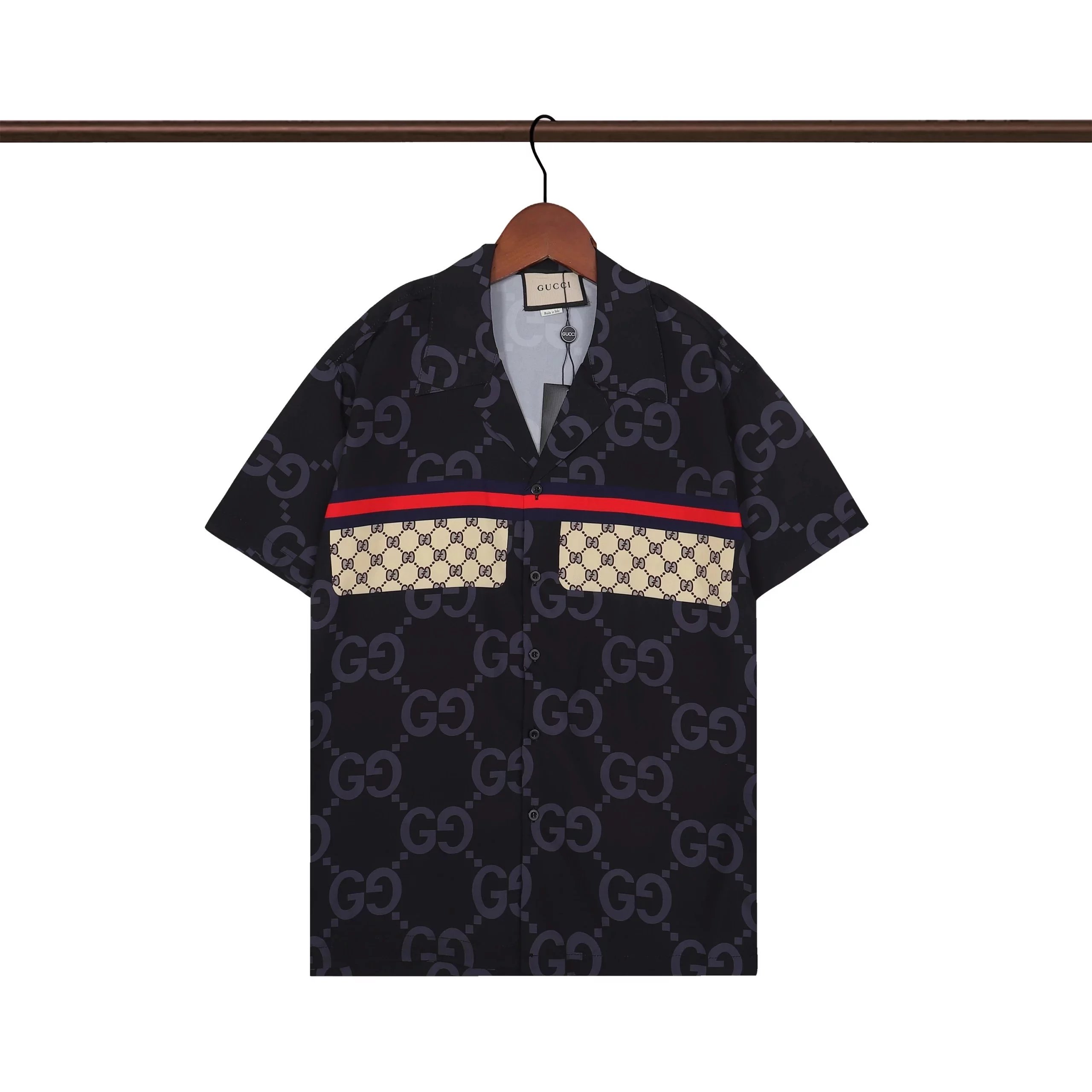 Gucci Tiger Print Silk Shirt and Shorts Set Light Blue Multicolor - 12