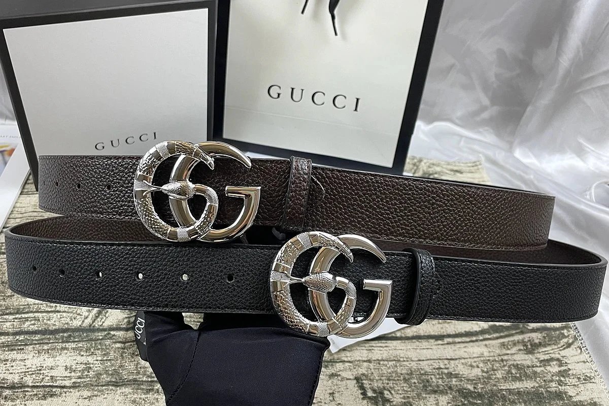 Gucci Interlocking G Buckle Leather Belt Black - 6