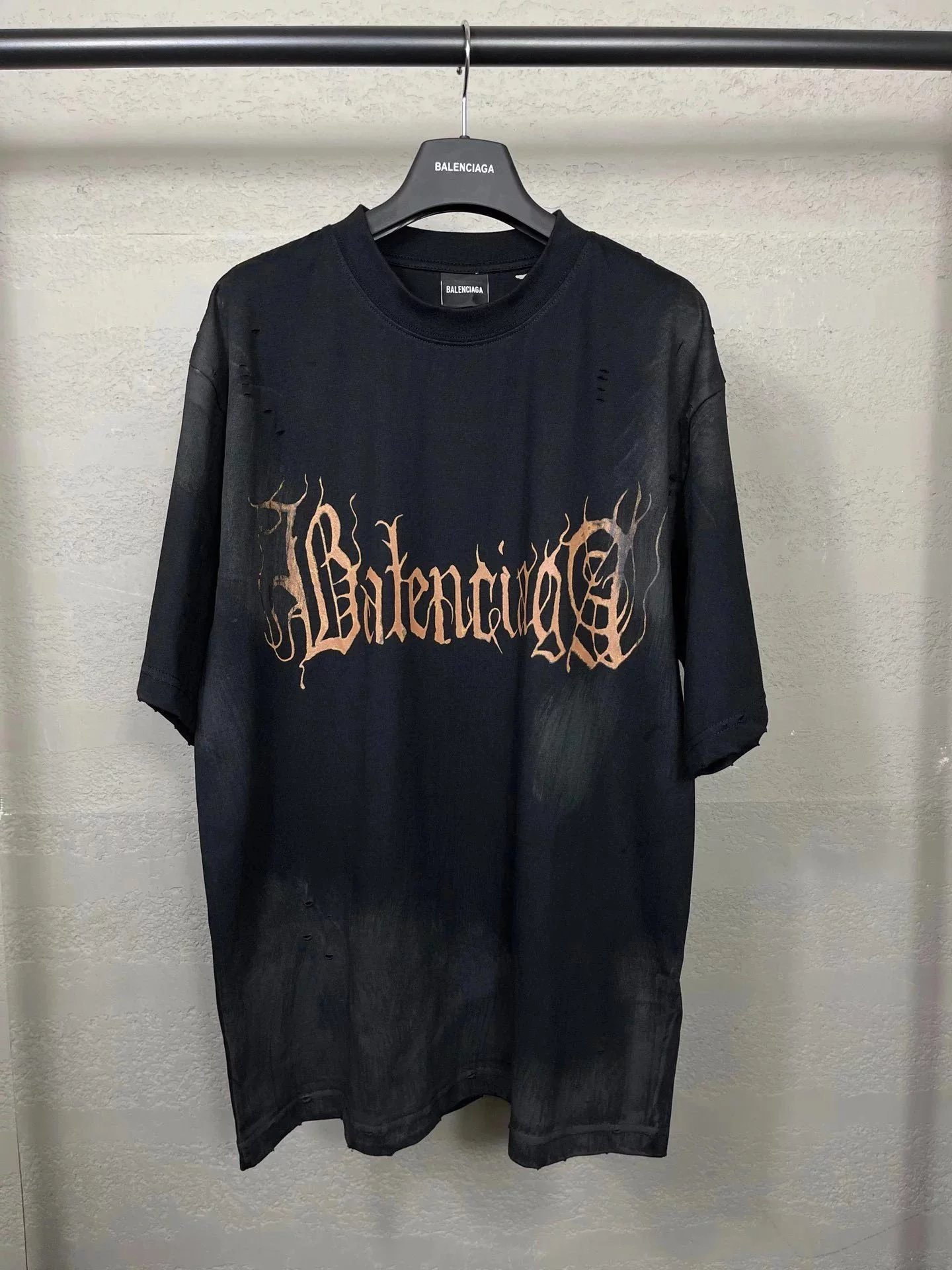 Balenciaga Logo Print Black Long-Sleeve T-Shirt - 4
