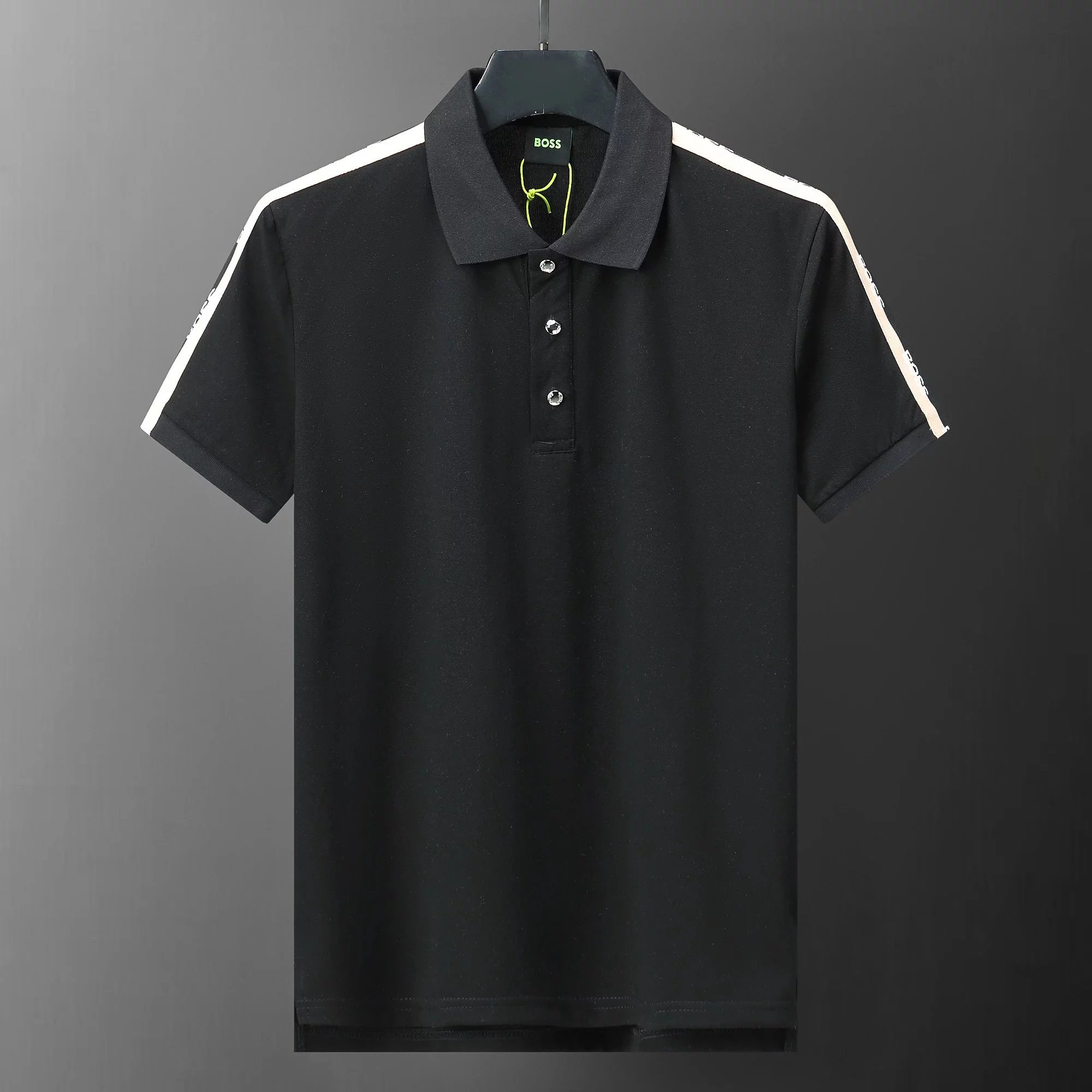 Hugo Boss Logo Polo Black with Yellow Trim Polo - 26