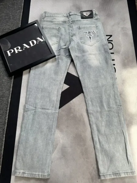 Prada Logo-Embroidered Black Jeans - 18
