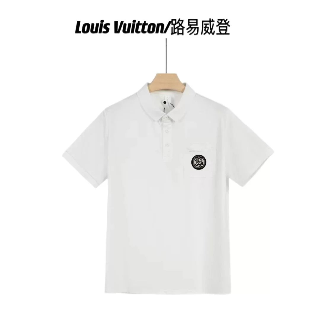 Louis Vuitton LV Monogram Embroidered White Polo Shirt Tops Polo - 24