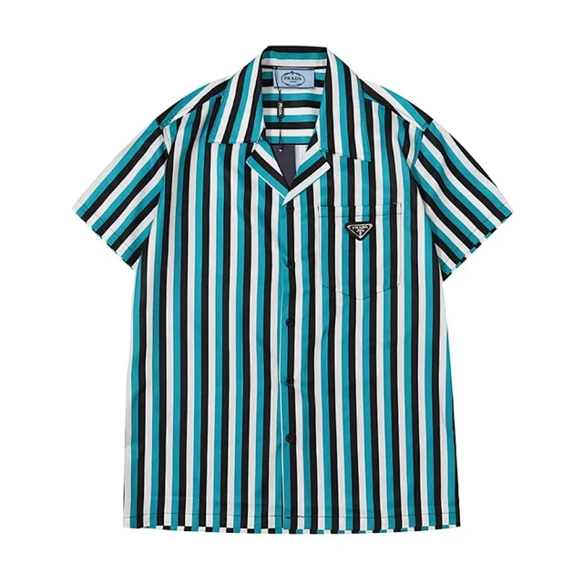 Prada Shirts Short-Sleeve Printed Camp-Collar Shirt product detail image 18