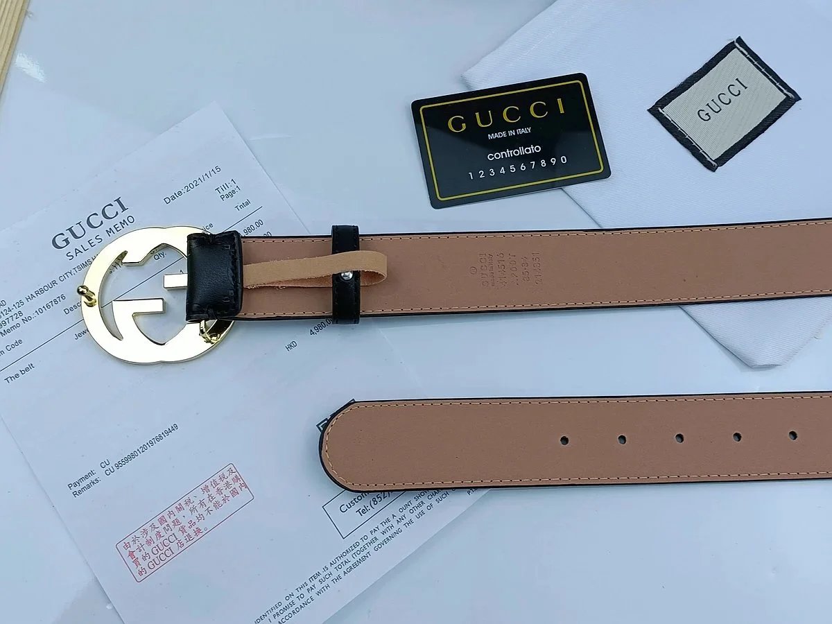 Gucci Marmont Double G Buckle Leather Belt Black - 11