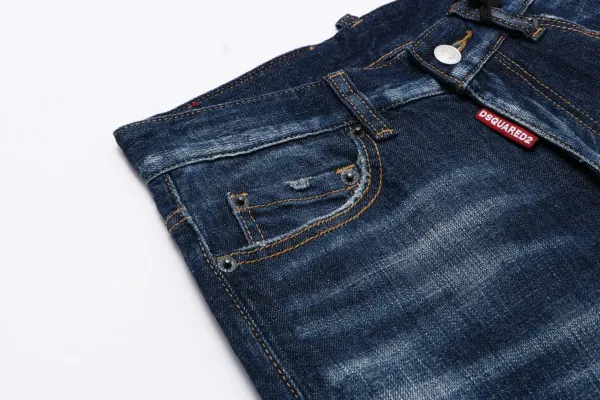 Dsquared2 Distressed Gray Paint-Splatter Slim Fit Jeans - 7