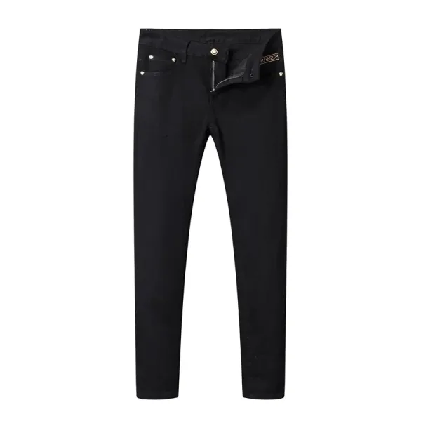 Versace White Greek Key Detail Slim Fit Jeans - 18