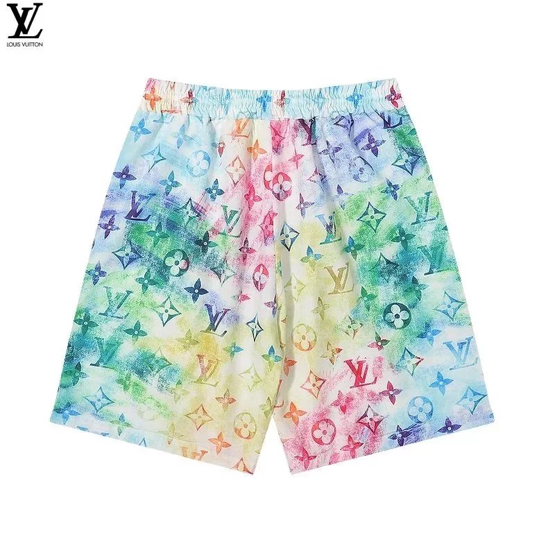Louis Vuitton Monogram Print Drawstring Shorts Black - 5