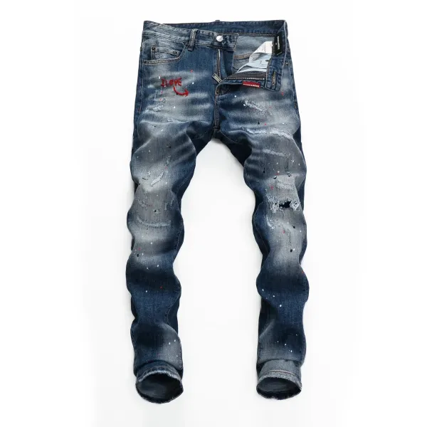 Dsquared2 Paint Splatter Distressed Black Jeans - 30