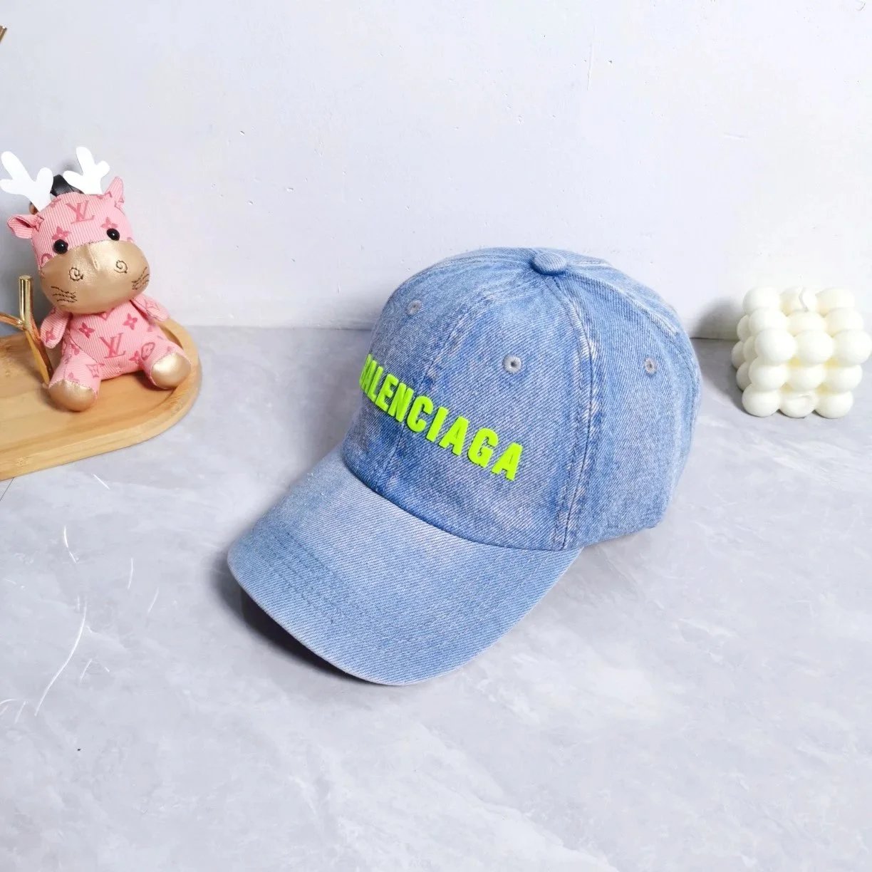 Balenciaga BB Logo Embroidered Monogram Baseball Cap Gray - 23
