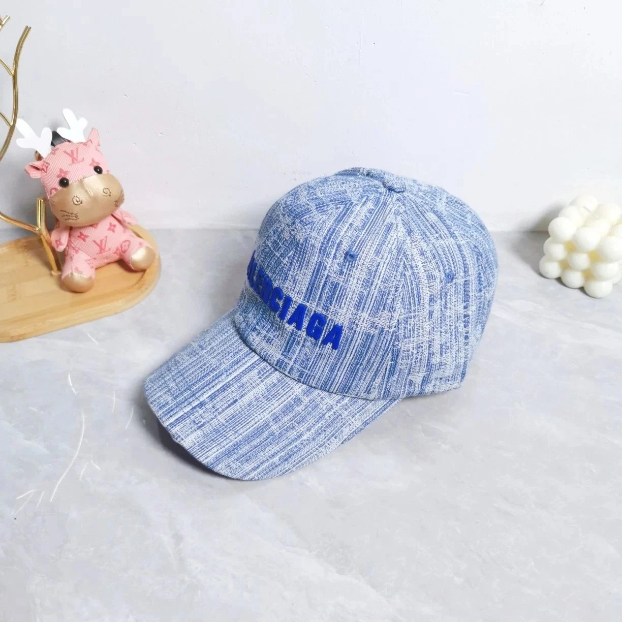 Balenciaga BB Logo Embroidered Monogram Baseball Cap Gray - 31