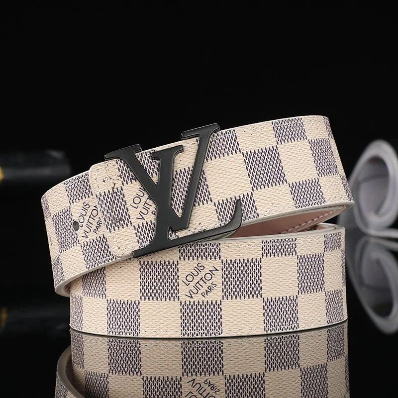 Louis Vuitton Beige Checkered Belt
