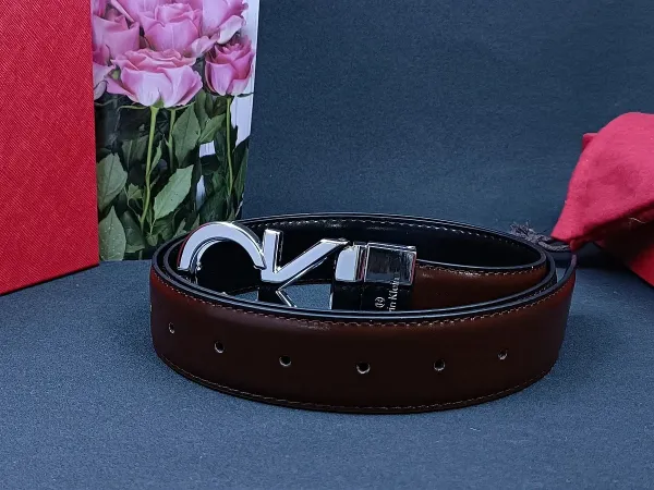 Calvin Klein CK Logo Buckle Black Leather Belt - 4