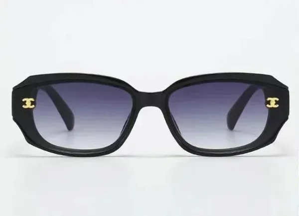 Chanel Square Frame Sunglasses Black with Gold CC Logo - 8