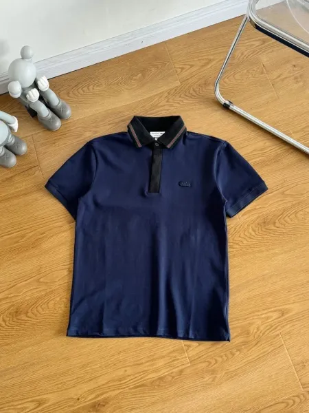 Lacoste Classic Polo Shirt White with Navy Trim Polo - 6