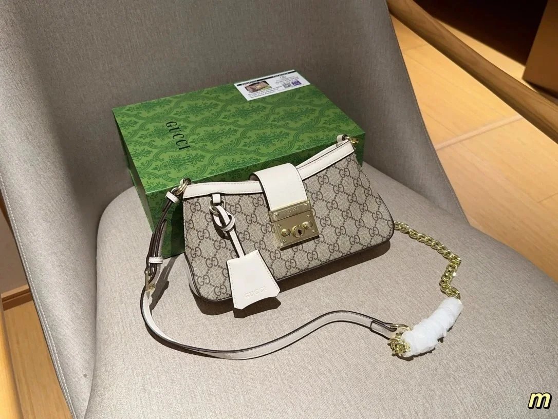 Gucci GG Marmont Mini Chain Bag Beige and Brown Shoulder Bag - 16