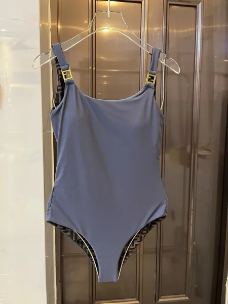 Fendi Logo-Print One-Piece Swimsuit Brown - 13