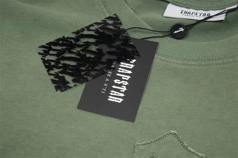 Trapstar Embroidered 'It's A Secret' T-Shirt Sage Green - 10