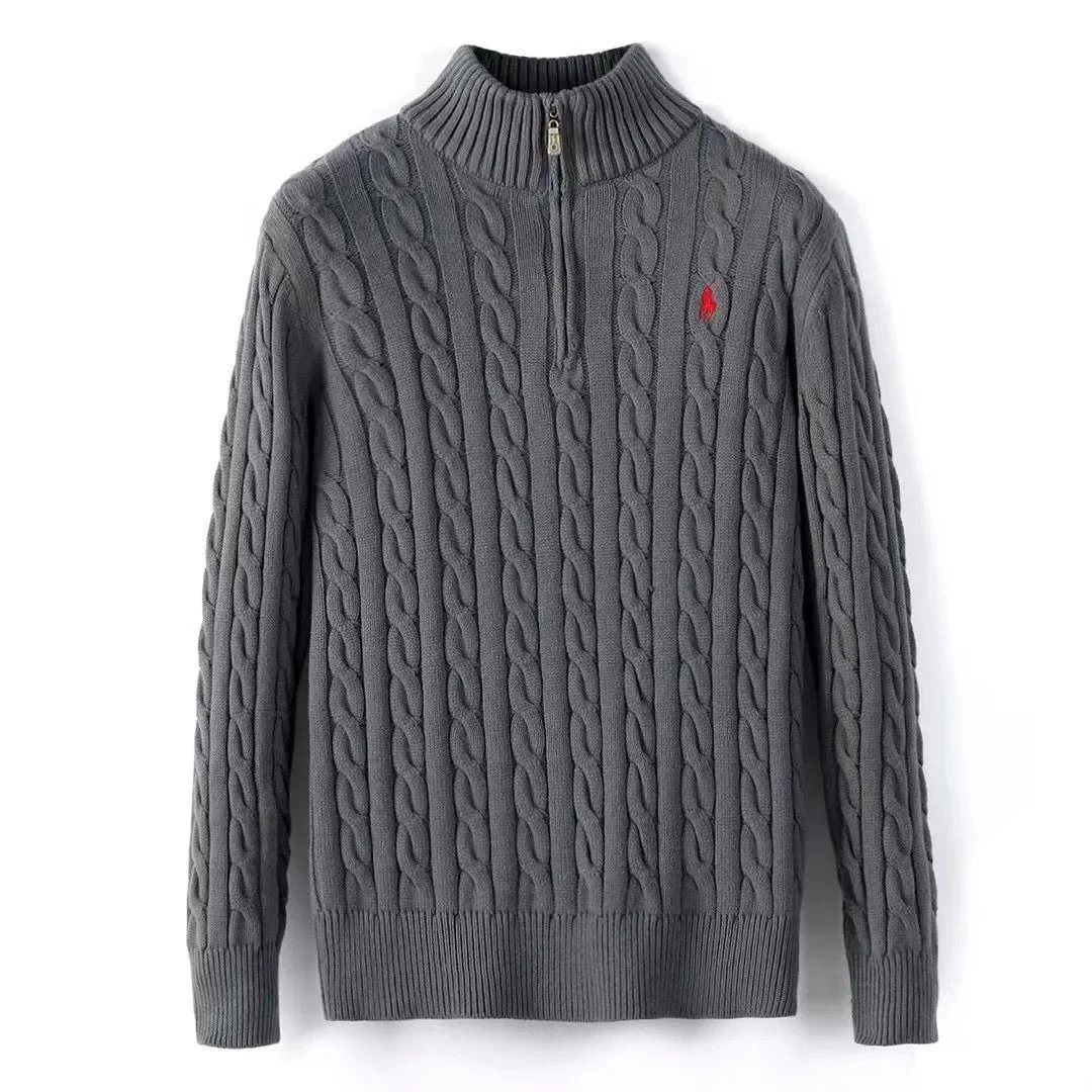 Polo Ralph Lauren Cable Knit Quarter-Zip Sweater Blue - 8