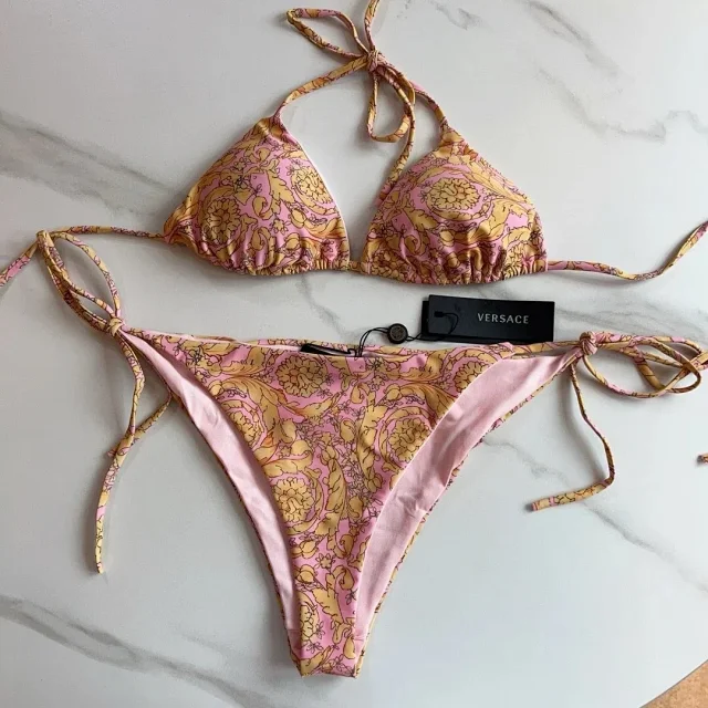 Versace Swimwear Triangle Tie-Side Bikini Set product detail image 12