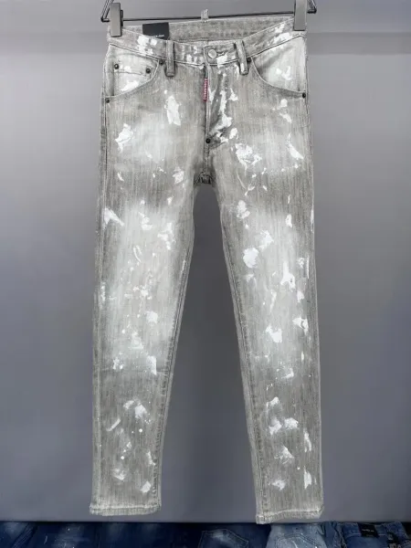 Dsquared2 Distressed Paint-Splatter Slim Fit Jeans - 23