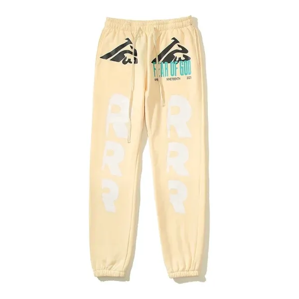 Essentials Track Pants Burgundy with Cream Side Stripes Sweatpants - 12