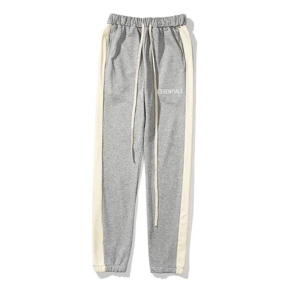 Essentials Track Pants Burgundy with Cream Side Stripes Sweatpants - 24