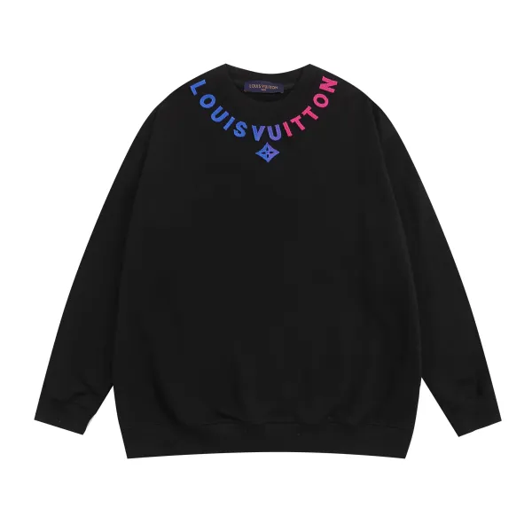 Louis Vuitton Monogram Cloud Embroidery Black Sweater - 19