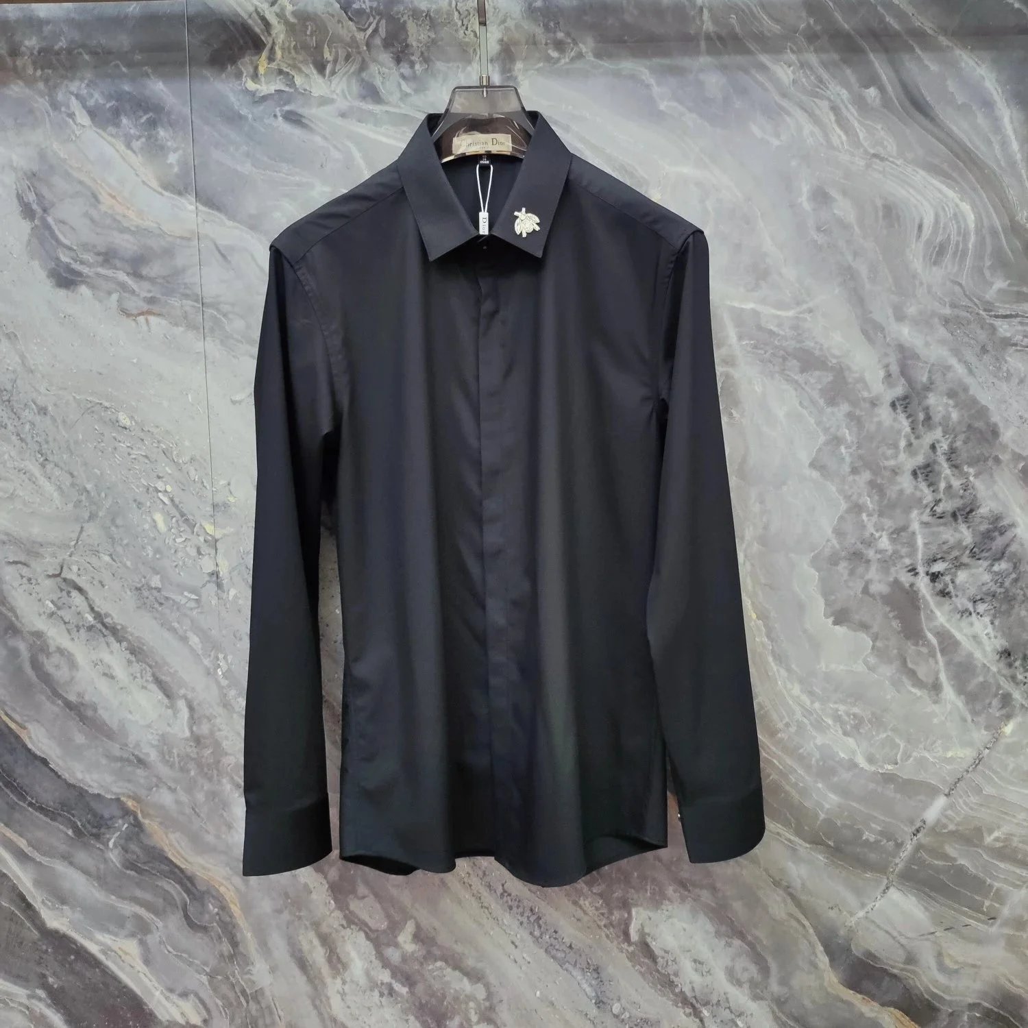 Dior Black Shirt with Turtle Brooch - 19