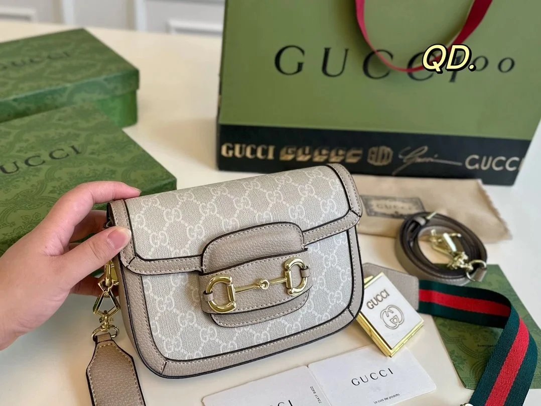 Gucci GG Marmont Mini Hobo Bag Beige with Web Stripe Shoulder Bag - 17