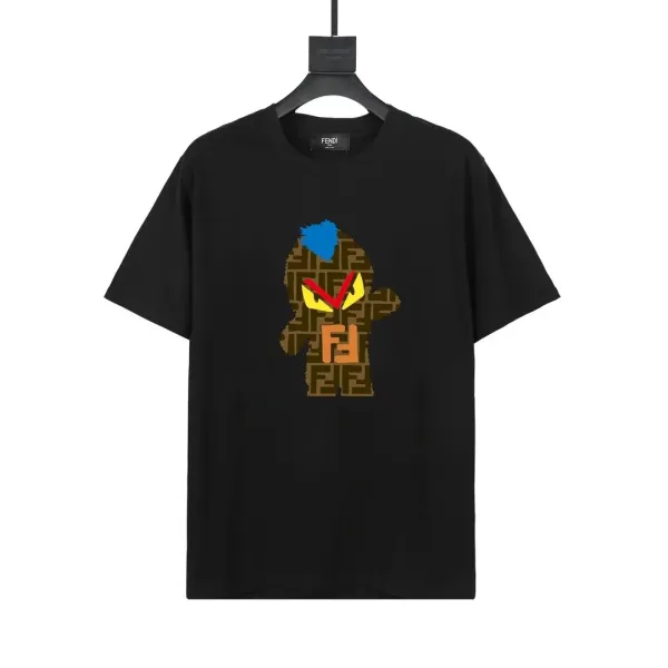 Fendi FF Monogram All-Over Black T-Shirt - 24