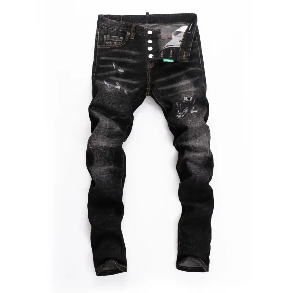 Dsquared2 Paint Splatter Distressed Black Jeans - 33