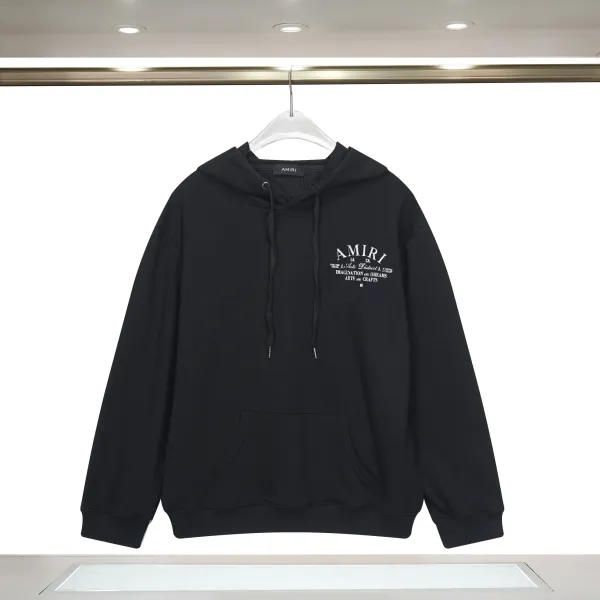Amiri Dripping Logo Black Hoodie - 7
