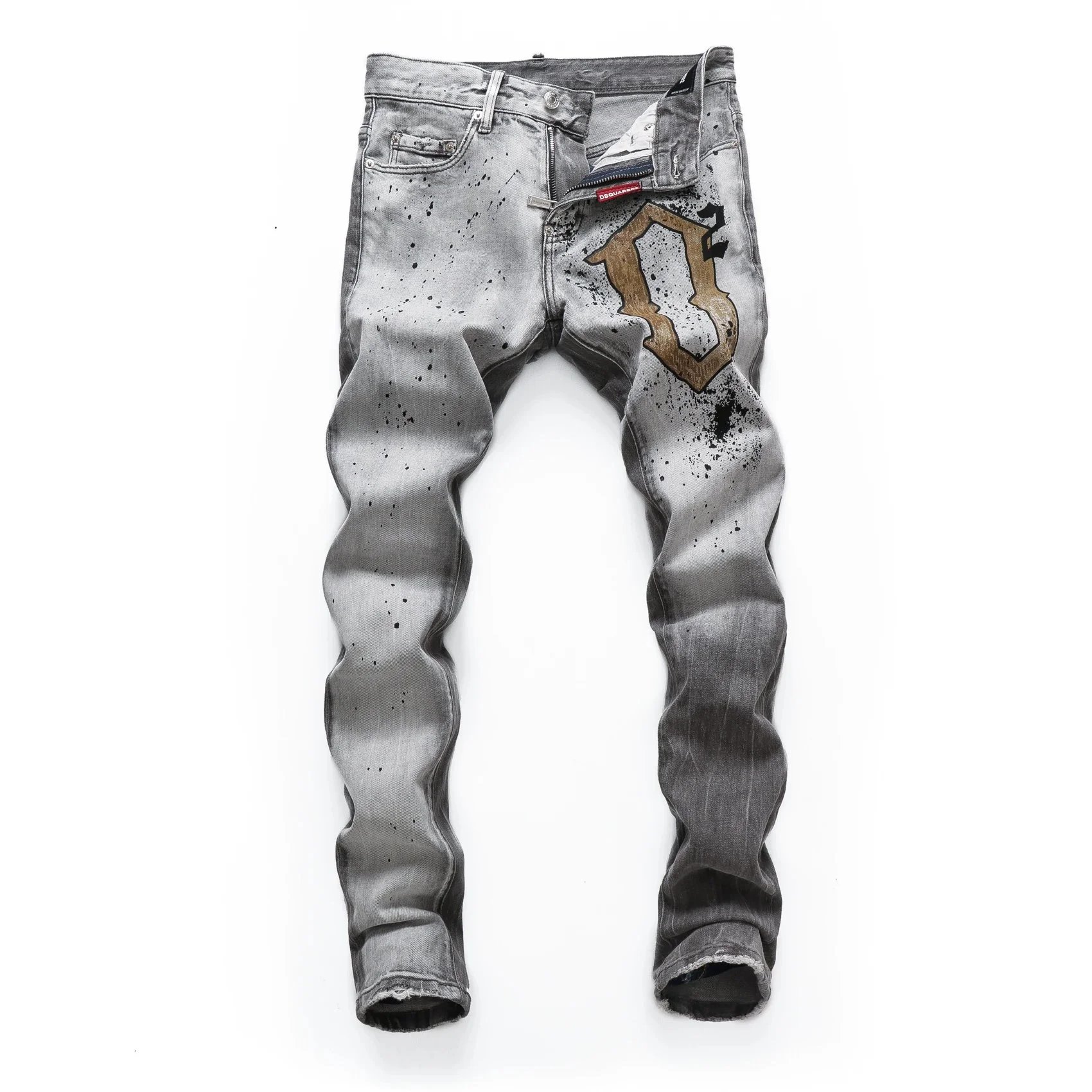 Dsquared2 Paint Splatter Distressed Black Jeans - 37