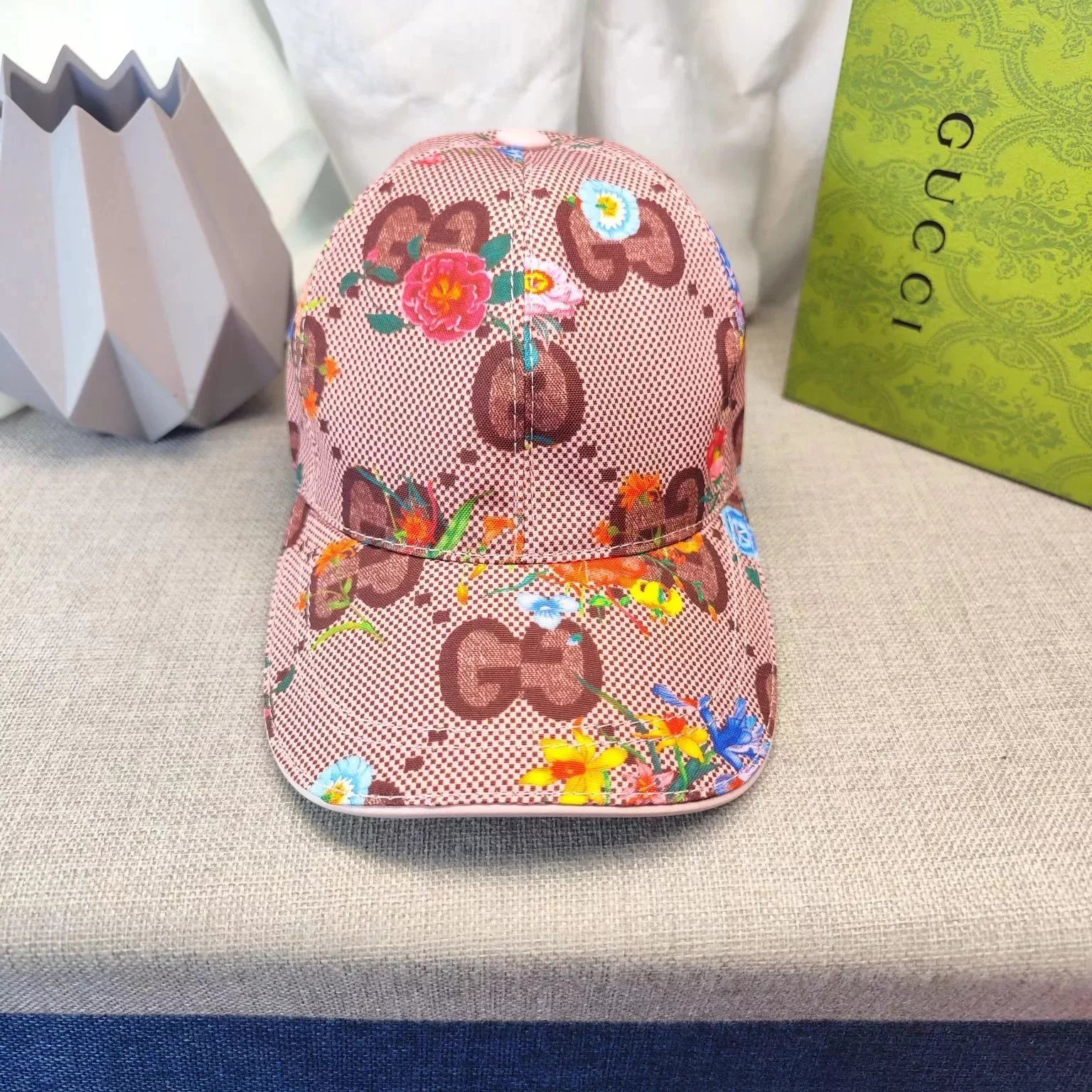 Gucci GG Monogram Baseball Cap White with Yellow Trim - 4