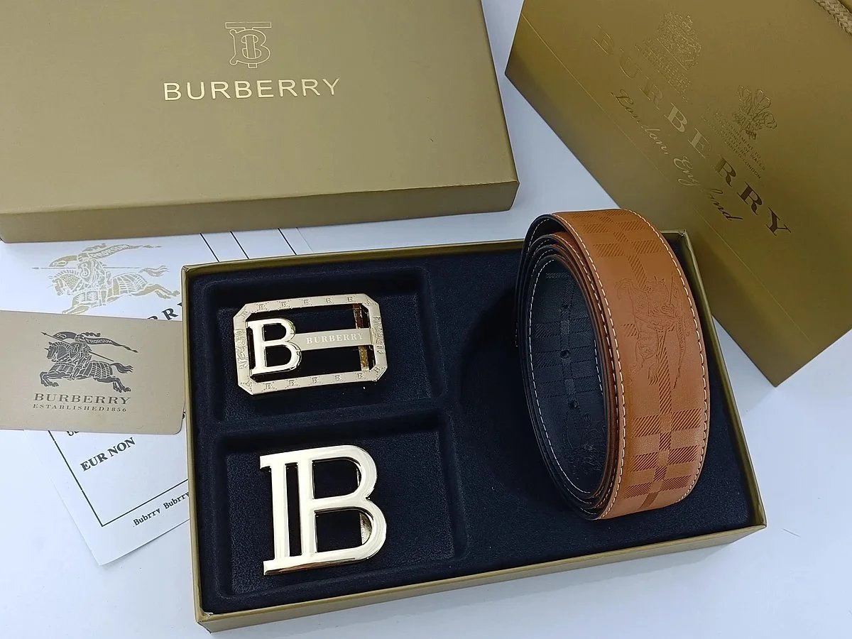 Burberry Check Print Belt with