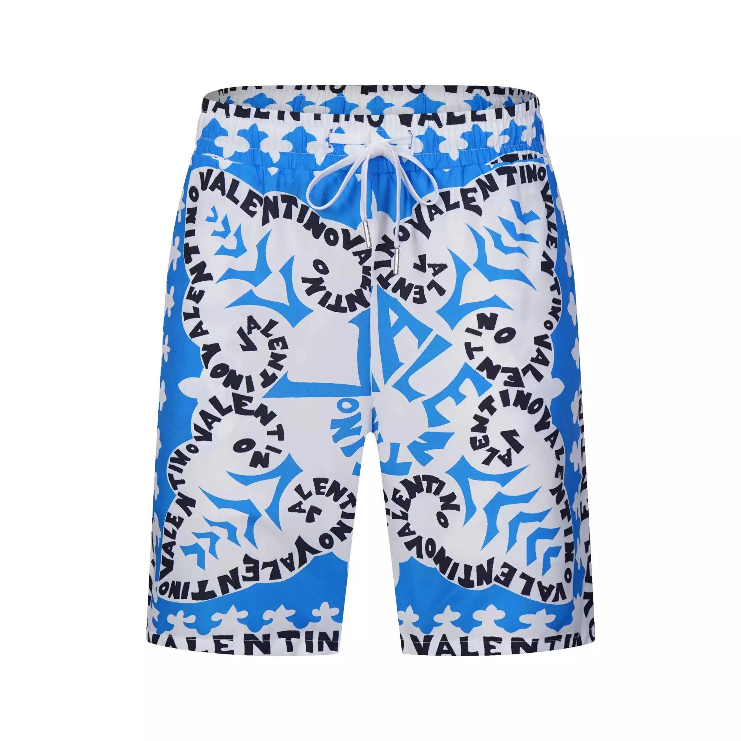 Valentino Logo Print Blue and White Resort Set - 21