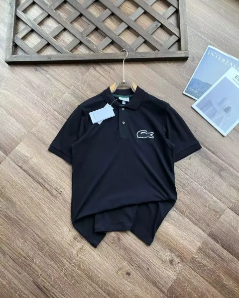 Lacoste Classic Polo Shirt White with Navy Trim Polo - 10