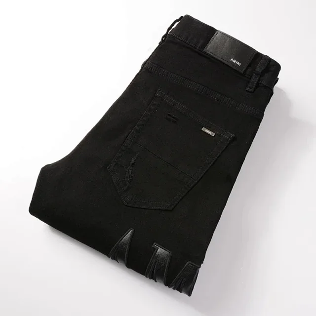 AMIRI Jeans Distressed skinny with logo appliqué product detail image 15