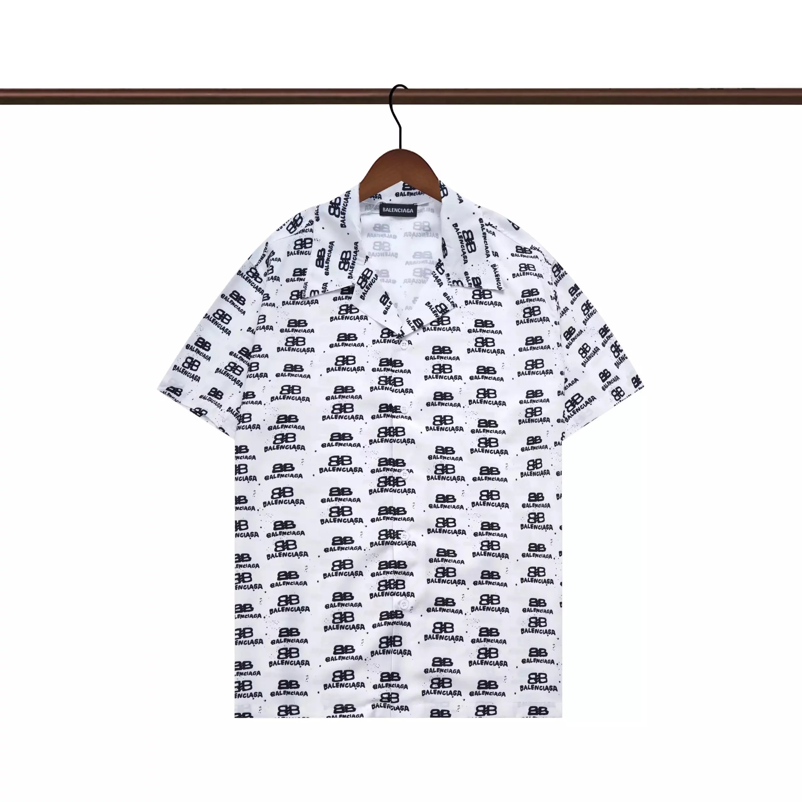 Balenciaga Paperclip Print Short-Sleeve Shirt and Shorts Set White - 20