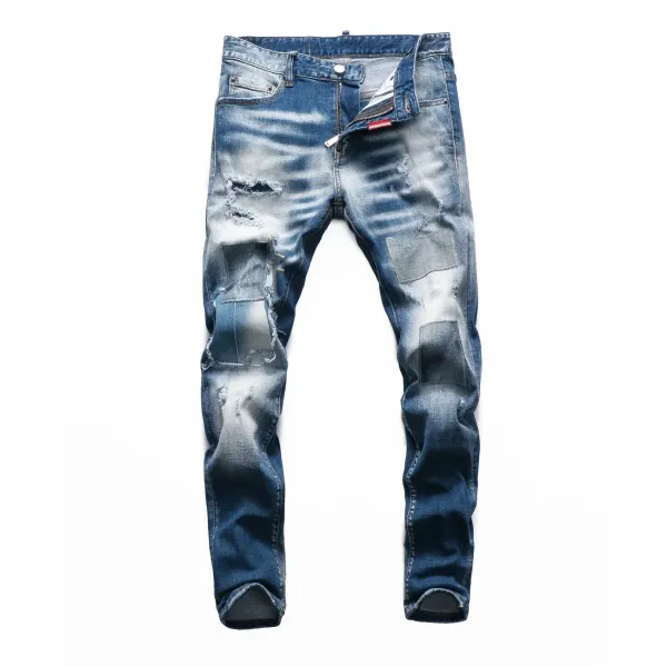 Dsquared2 Distressed Gray Paint-Splatter Slim Fit Jeans - 27