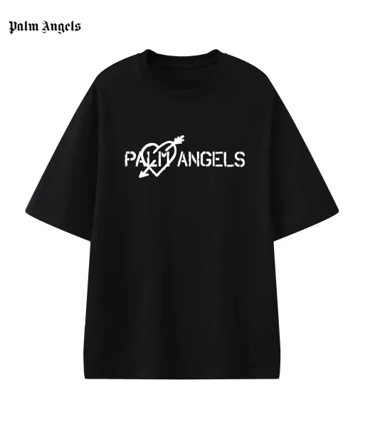 Palm Angels Heart Drip Logo Black T-Shirt - 10