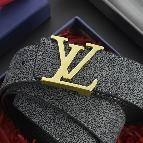 Louis Vuitton Reversible Belt Olive Green and Navy Leather Belt - 7