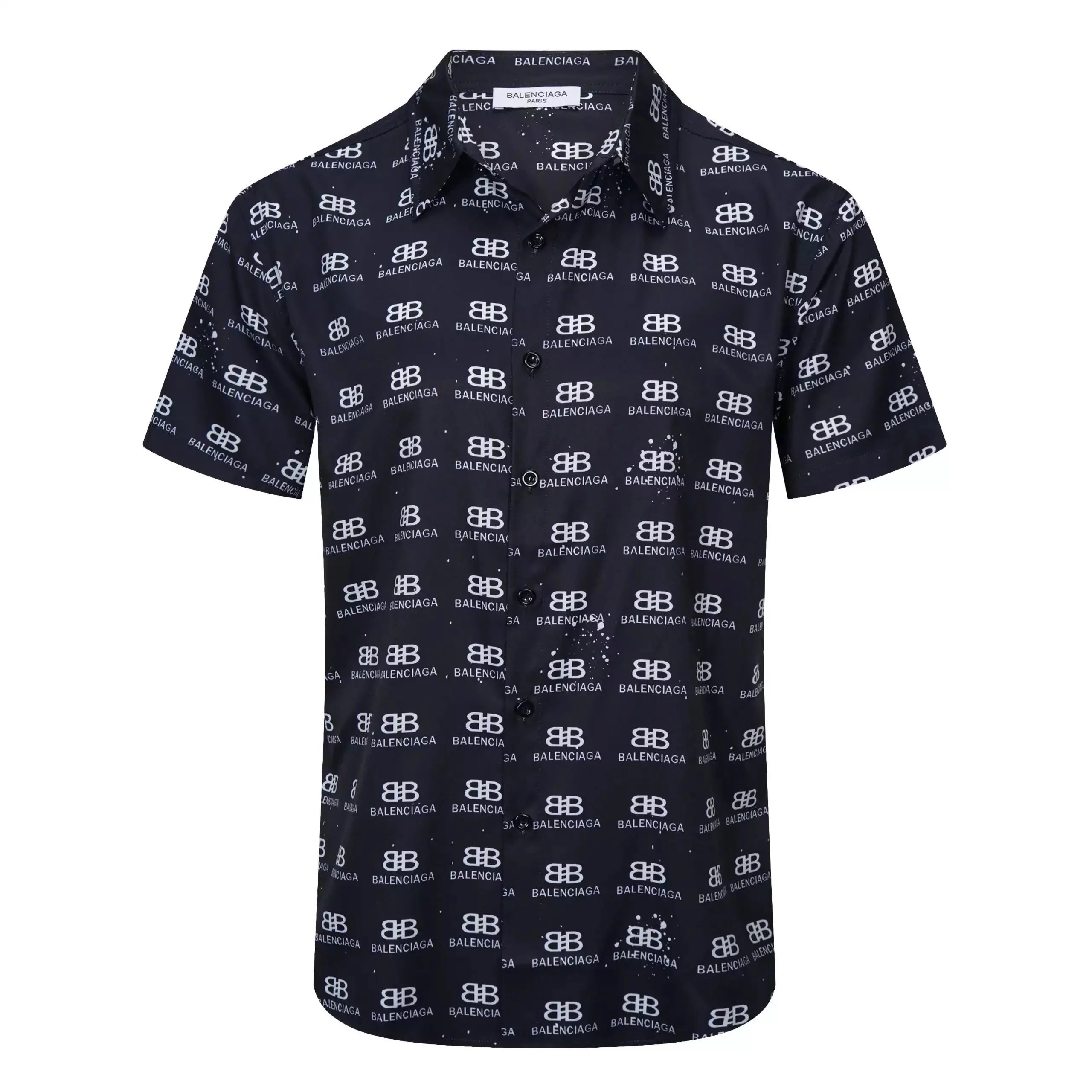 Balenciaga Paperclip Print Short-Sleeve Shirt and Shorts Set White - 35